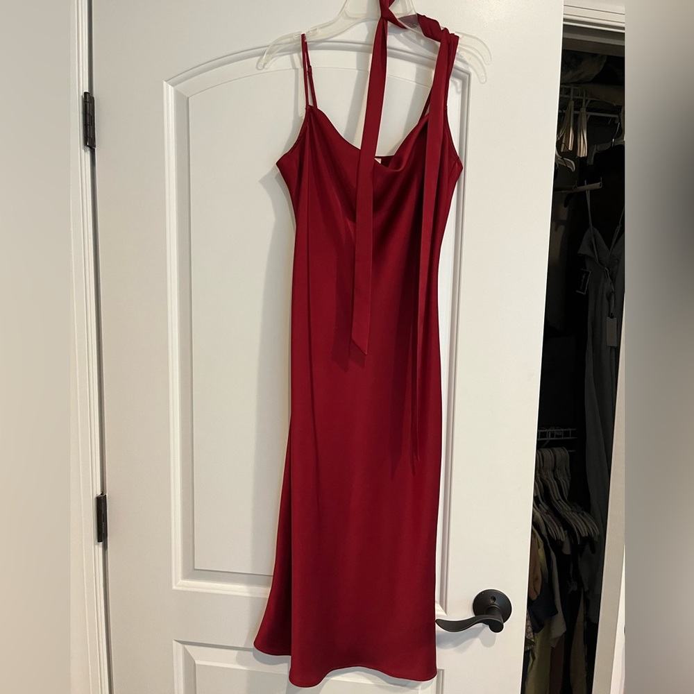 Simple retro S Red slip dress